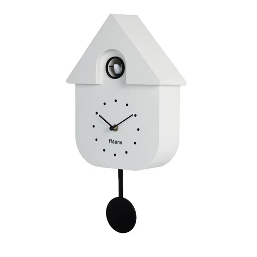שעון מטוטלת קוקייה עם מנגנון שקט Cuckoo Clock – לבן