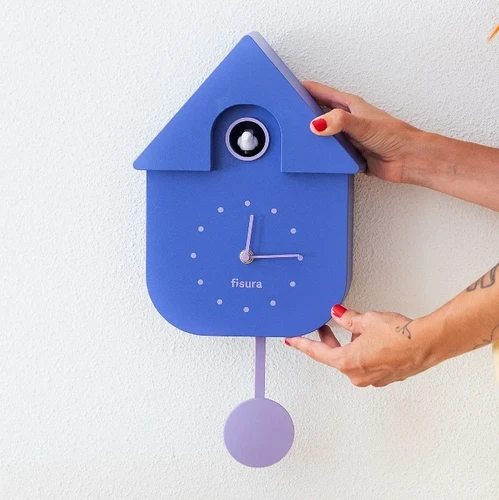 שעון מטוטלת קוקייה עם מנגנון שקט Cuckoo Clock – סגול