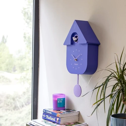 שעון מטוטלת קוקייה עם מנגנון שקט Cuckoo Clock – סגול
