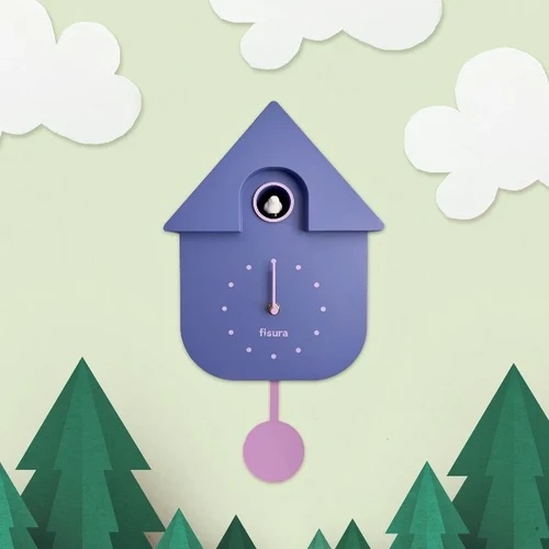 שעון מטוטלת קוקייה עם מנגנון שקט Cuckoo Clock – סגול