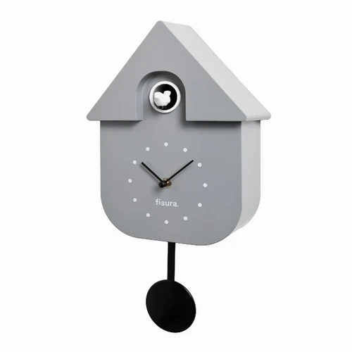 שעון מטוטלת קוקייה עם מנגנון שקט Cuckoo Clock – אפור