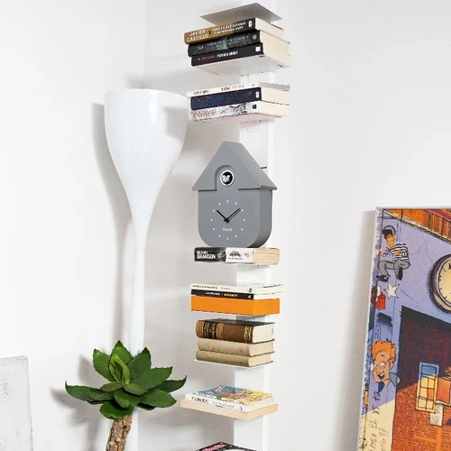 שעון מטוטלת קוקייה עם מנגנון שקט Cuckoo Clock – אפור