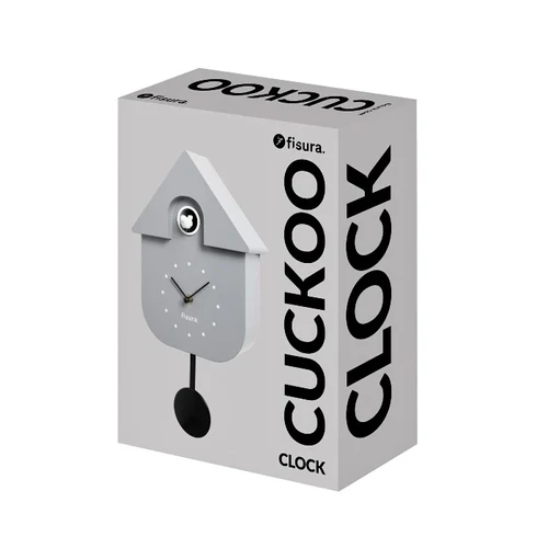 שעון מטוטלת קוקייה עם מנגנון שקט Cuckoo Clock – אפור