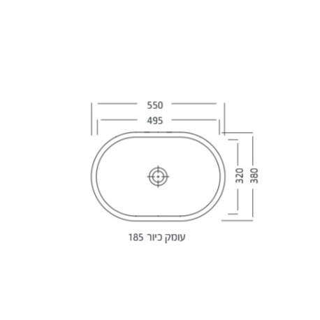 כיור חרס קפסולה תחתון צבע לבן מבריק 402031 חמת