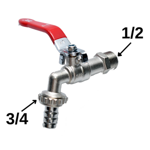 ברז גן כניסה 1/2" יציאה 3/4" תוצרת חוץ 