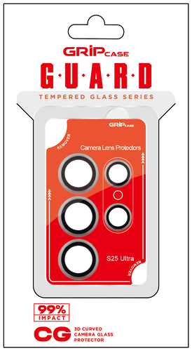 מגן זכוכית לעדשות מצלמה Grip Glass Galaxy S25 Ultra Silver