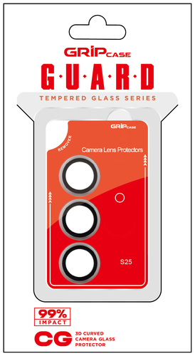 מגן זכוכית לעדשות מצלמה Grip Glass Galaxy S25 Silver
