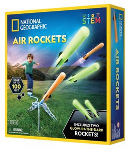 ערכת מדע לילדים: שיגור רקטות אוויר עד גובה 30 מטר, כולל 2 רקטות זוהרות בחושך