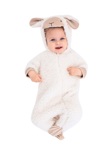 תחפושת אוברול/וואנזי כבשה לפורים ומשחקי דמיון (גילאי 0-3 חודשים)- אבן
