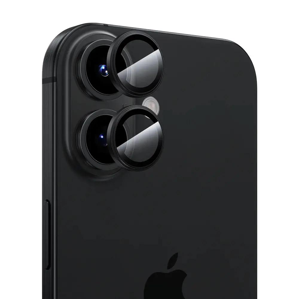 מגן זכוכית למצלמות ל- iPhone 16/16 Plus Black