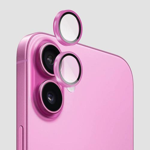 מגן זכוכית למצלמות ל- iPhone 16/16 Plus Pink