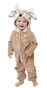 תחפושת אוברול/וואנזי במבי לפורים ומשחקי דמיון (גילאי 12-18 חודשים)- חום בהיר