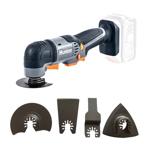 מולטיטול נטען HUNTER 18V עם מערכת Quick Release וארבעה ראשים מתחלפים לעבודה מדויקת