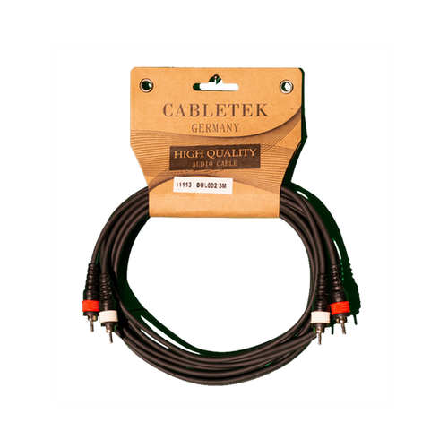 כבל סאונד זוג RCA לזוג RCA באורך 3 מטר דגם DUL002/3M מבית CABELTEK