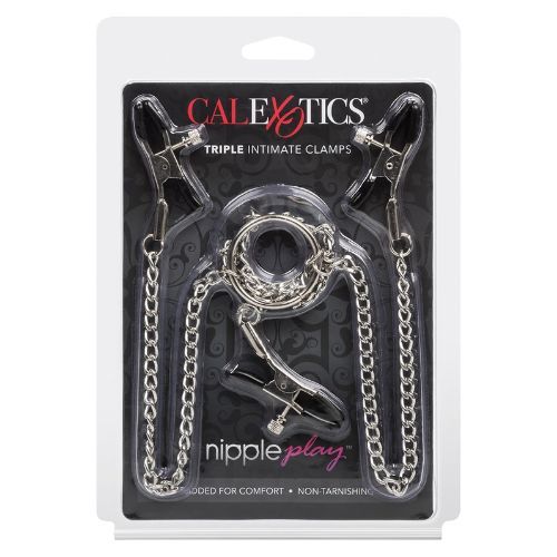 מצבטים מתכווננים לפטמות ולדגדגן עם שרשרת | California Exotics Triple Intimate Clamps