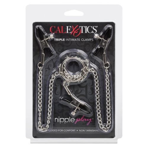 מצבטים מתכווננים לפטמות ולדגדגן עם שרשרת | California Exotics Triple Intimate Clamps
