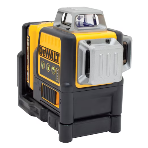 פלס לייזר DEWALT 12V עם קרן ירוקה ו-3 קווי 360 מעלות לכיסוי מושלם
