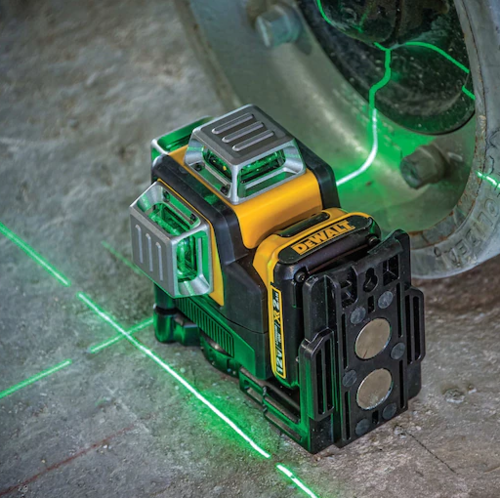 פלס לייזר ירוק נטען + מצב 360° משולש - DEWALT DW089LG 12V 