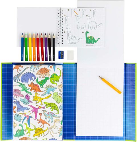 איך לצייר דינוזאורים מארז ללימוד ויצירה כולל עפרונות - דינוזאורים