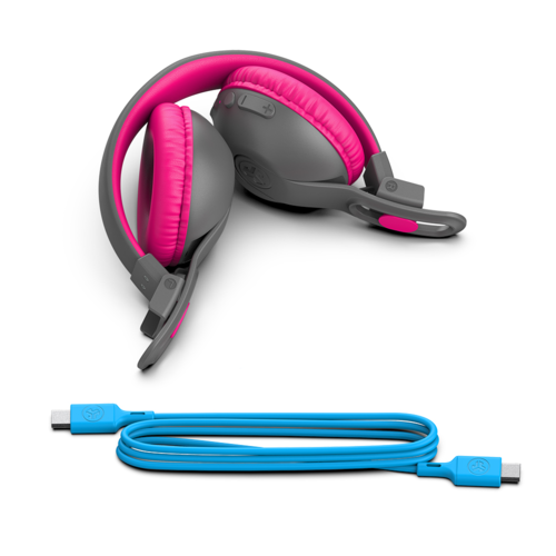 אוזניות קשת לילדים אלחוטיות JLab JBuddies Studio 2 ורוד