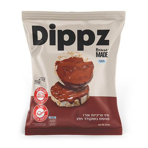 מיני פריכיות אורז מלא מצופות שוקולד חלב