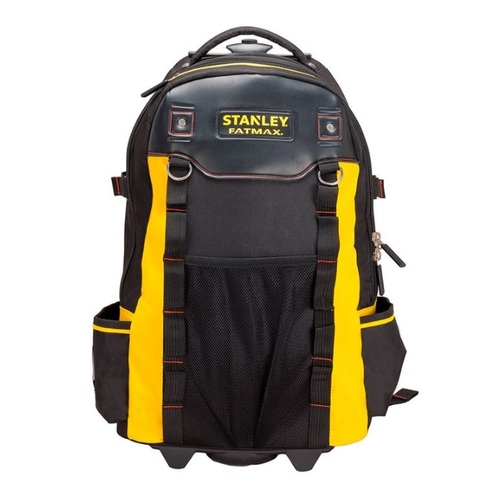 תיק גב טרולי STANLEY FATMAX מקצועי עם גלגלים, תא מחשב מוגן וארגונית כלים נשלפת