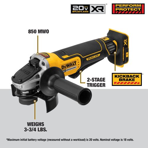 משחזת זווית 20V ללא פחמים (גוף בלבד) DEWALT DCG413B