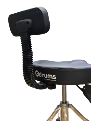 כיסא תופים הידראולי HDT-600 עם מושב אופנוע דמוי עור מרופד ומשענת מבית Gdrums