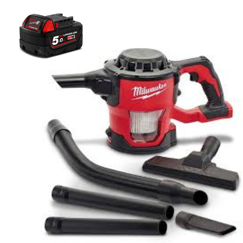 מבצע! גוף שואב אבק נטען Milwaukee M18CV 18V + סוללה 5AH