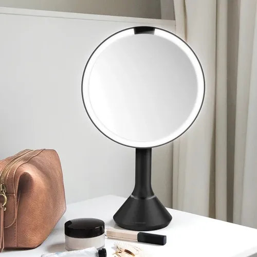 מראת סנסור Touch Dual Light | תאורת LED מתכווננת | הגדלה פי 5 | שחור מט לאיפור מדויק מתוך קולקציית מראות איפור וקוסמטיקה (פרטי התקנה) - שילוב מוש