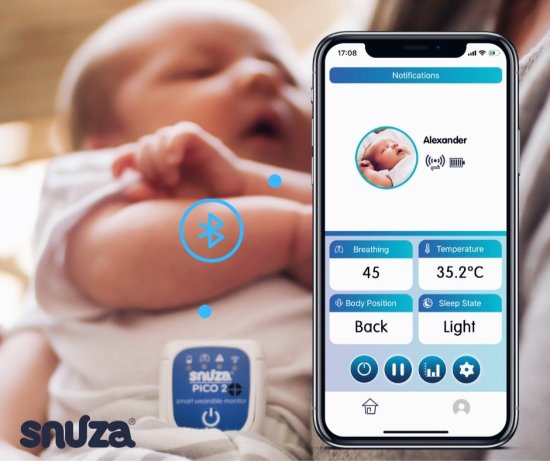 מוניטור נשימתי אקטיבי סנוזה פיקו 2 Snuza Pico עם שידור נתונים לסמארטפון