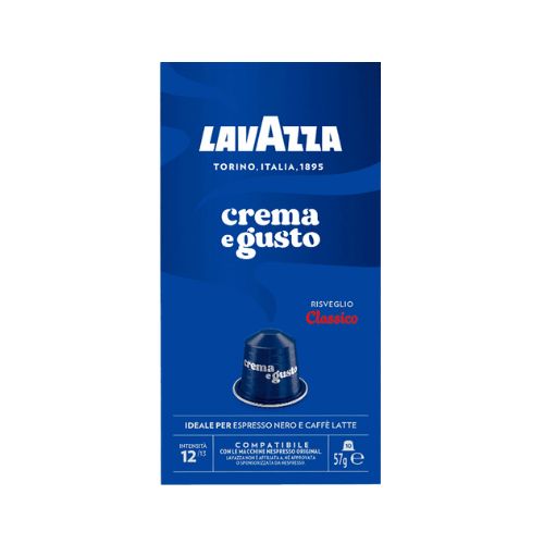 10 קפסולות לוואצה קרמה א גוסטו קלאסיקו Lavazza Crema e Gusto Classico לנספרסו