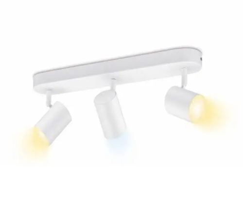 גוף תאורה חכם עם 3 ראשי ספוט מתכוונן WiZ לבן