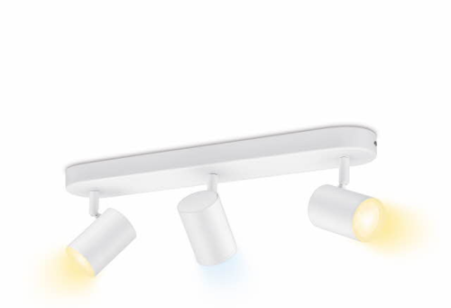 גוף תאורה חכם עם 3 ראשי ספוט מתכוונן WiZ לבן