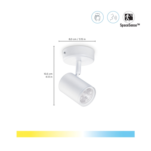 גוף תאורה חכם עם ראש ספוט מתכוונן לבן