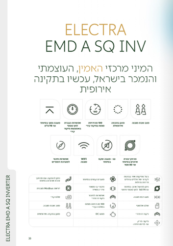 מזגן מיני מרכזי אלקטרה אינוורטר EMD A SQ INVERTER 45T