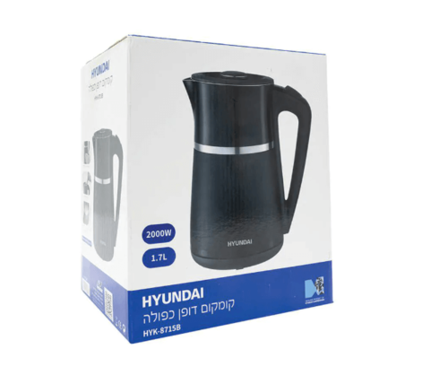 ‏קומקום חשמלי Hyundai HYK8715B ‏1.7 ‏ליטר יונדאי שחור
