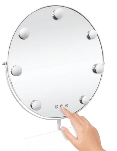 מראת הוליווד עם 3 מצבי תאורה - 7 נורות Hollywood - עגול קוטר 30 ס