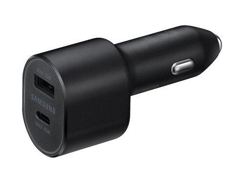 מטען כפול לרכב Samsung 45W+15W - צבע שחור שנה אחריות ע