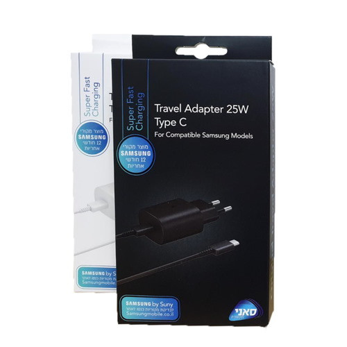 מטען קיר צבע שחור 1.8מ' SAMSUNG GALAXY 25W Type C TO USB C