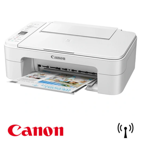 מדפסת משולבת אלחוטית צבעונית הזרקת דיו קנון Canon Pixma TS3351 בצבע לבן