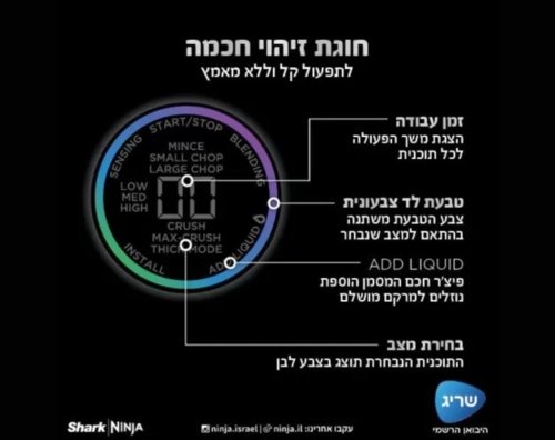 נינג’ה TB403 מעבד מזון עם בלנדר ושייקר
