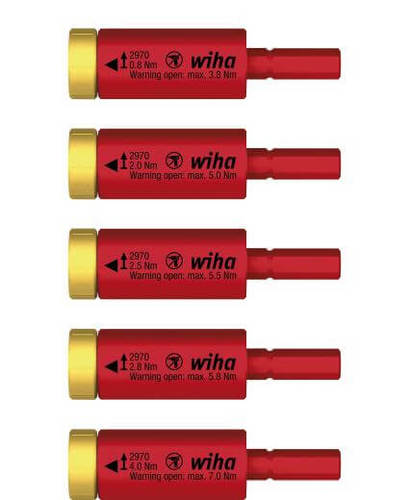 WIHA 2970-1S5 - סט 6 ביטים מתאמי מומנט easyTorque 0.8-4.0Nm למברגים עם ראשים מתחלפים