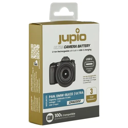 סוללה למצלמות פנסוניק Jupio DMW-BLK22 USB-C