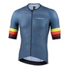 חולצה לרכיבת אופניים לגברים ROAD ERGO JERSEY כחול מתכתי אירודינמית אלסטית וטכנית