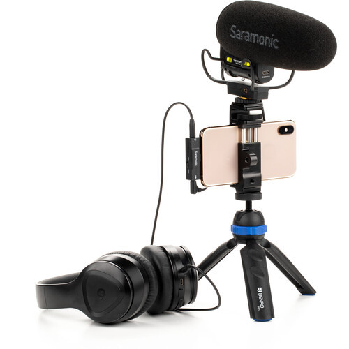 מתאם Saramonic SR-EA2D למיקרופון ואוזניות עם חיבור Lightning לאייפון