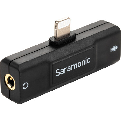 מתאם Saramonic SR-EA2D למיקרופון ואוזניות עם חיבור Lightning לאייפון
