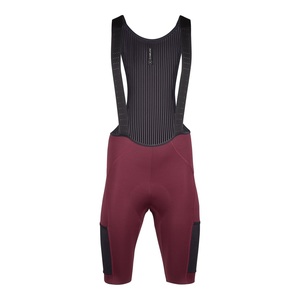 ביב רכיבה קצר לאופניים GRAVEL BIBSHORT בורדו  אלסטי טכני ומנדף מאוד 