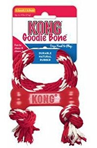 קונג KONG עצם גודי אדום XS עם חבל דנטלי לגורי כלבים