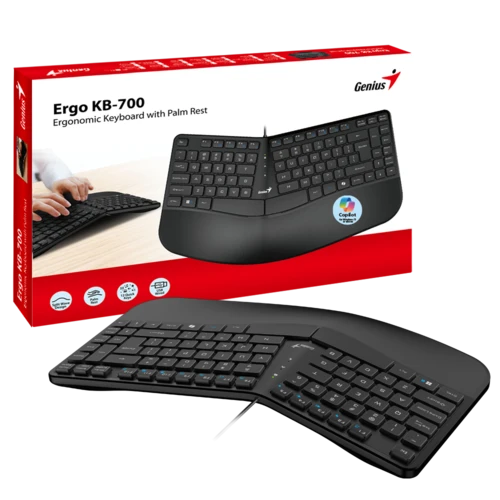 מקלדת ארגונומית Genius Ergo KB-700 | ג'יניוס KB700